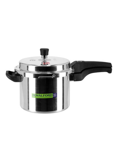 Buy Pressure Cooker Induction Base Heavy-Duty Aluminium With Lid Durable Handles Ideal For Small To Medium Households Saves Energy, Create Delicious Silver 5Liters in UAE