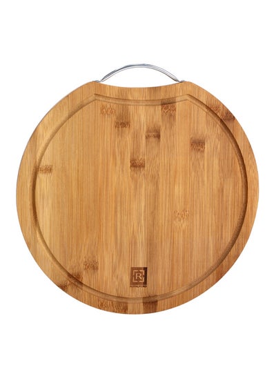 Buy Round Cutting Board Brown 36X35X1.6cm in UAE