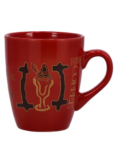 Buy Porcelain Coffee Mug Red/Black/Yellow 325ml in UAE