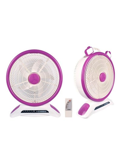 Buy Rechargeable LED Table Fan With Remote Control SG-4048 Purple in UAE