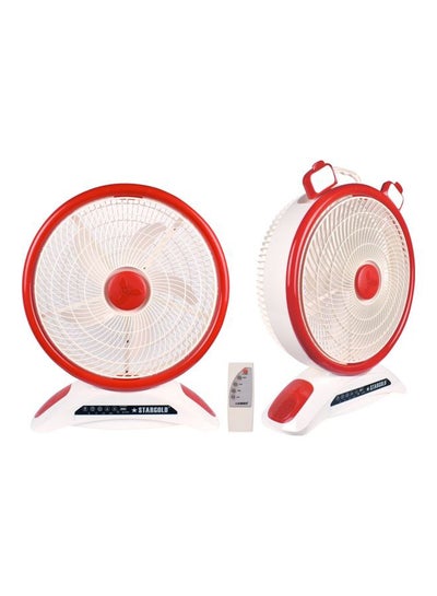 Buy Rechargeable LED Table Fan With Remote Control SG-4048 Red in UAE