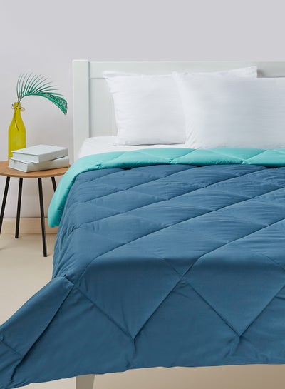 اشتري Comforter Queen Size All Season Everyday Use Bedding Set Extra Soft Microfiber Single Piece Reversible Comforter   Blue/Aquifier في الامارات