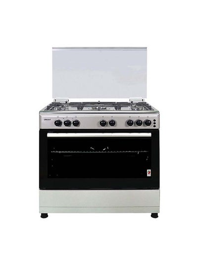 Buy 5 Burner Gas Cooker 90 x 60 cm, Made in Turkey, 1 year Warranty NGC9699 Silver in UAE