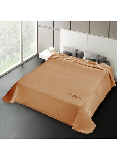 Buy King Size Blanket Acrylic Caramel in Saudi Arabia