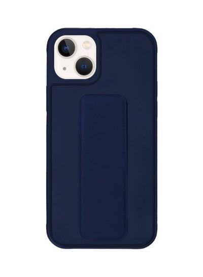 Buy Protective Case Cover With Finger Grip Stand For iPhone 13 Dark Blue in Saudi Arabia