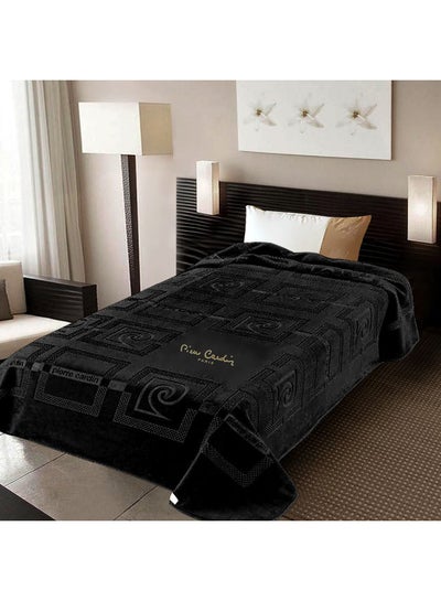 Buy Twin Size Blanket Acrylic Black 160x240cm in Saudi Arabia