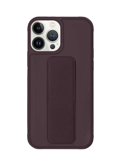 Buy Protective Case Cover With Finger Grip Stand For iPhone 13 Pro Max Maroon in Saudi Arabia