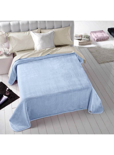 اشتري Twin Size Blanket Acrylic Sky Blue 160x240cm في السعودية