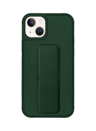 Buy Protective Case Cover With Finger Grip Stand For iPhone 13 Dark Green in Saudi Arabia