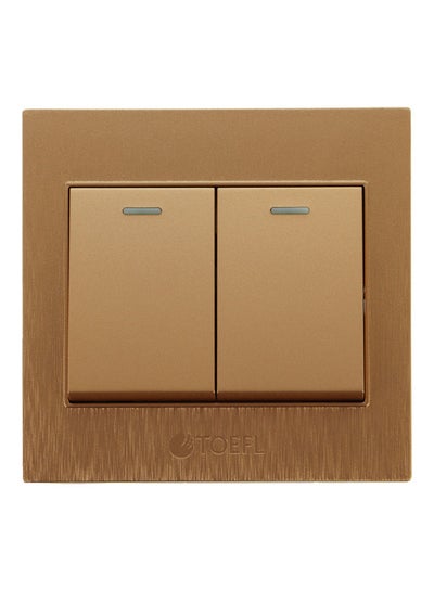 Buy Double Light Switch Keys Gold 7x7x2cm in Saudi Arabia