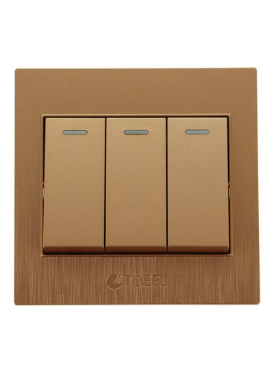 Buy Triple Light Switch Keys Gold 7x7x2cm in Saudi Arabia