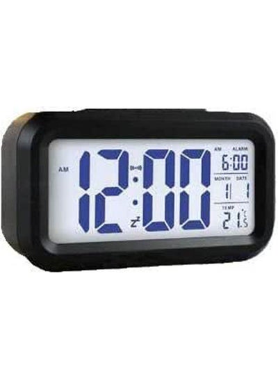 Buy Black Digital Alarm Clock Led Light Control Backlight Time Calendar Thermometer Multicolour in Egypt