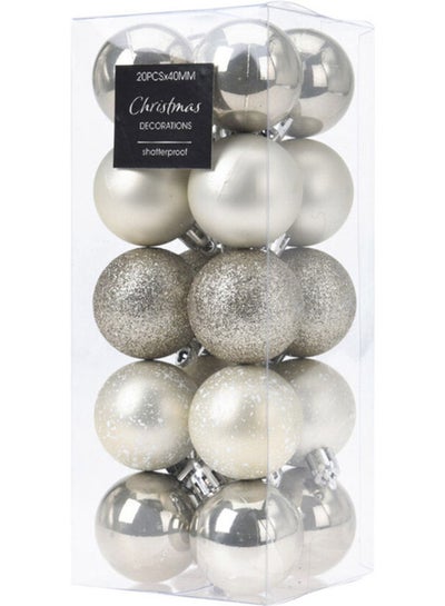 اشتري Christmas Ball Set Of 20 White/Silver 40x8x40cm في الامارات