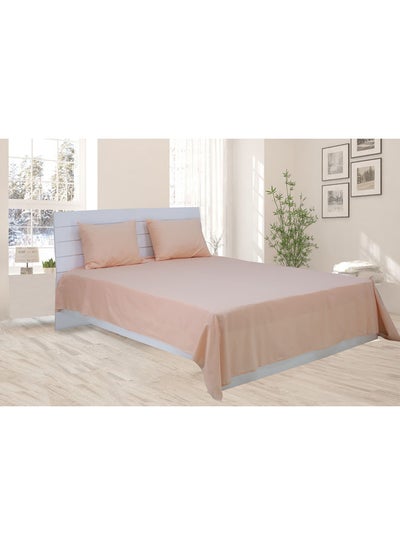 Buy 2-Piece Deyarco Single Size Sheet Set Cotton Blend Peach 120x200+25cm in UAE