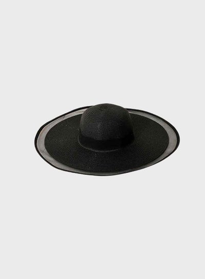Buy Wide Brim Straw Hat Black in UAE