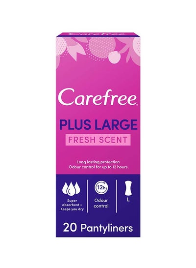 Buy Carefree Panty Liner Large Fresh Scent Pack of 20 Pink in UAE