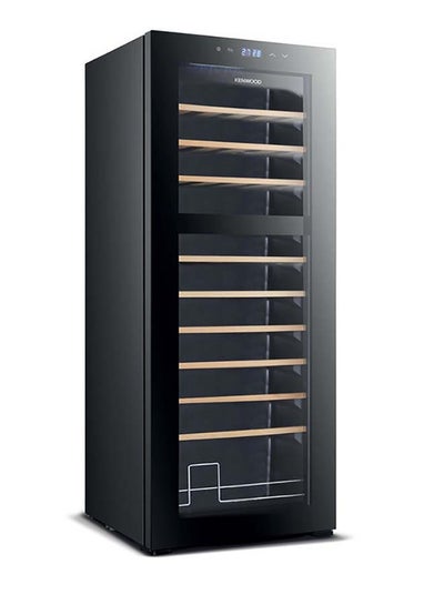 Buy Beverage Cooler 55 Bottles Wine Cooler With Dual Temperature Zone, Double Glass Door, Blue Light, Smart Temperature Control 55 L 85 W BCW55.000BK Black in UAE