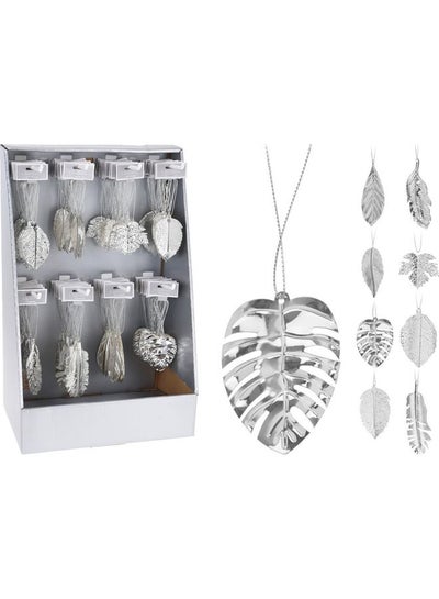 Buy Christmas Hanging Leaf for decoration. Assorted, 1 Piece. Silver 9cm in UAE