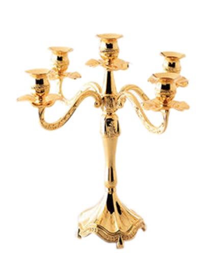Buy Candle Holder Gold 22x22x30cm in Saudi Arabia