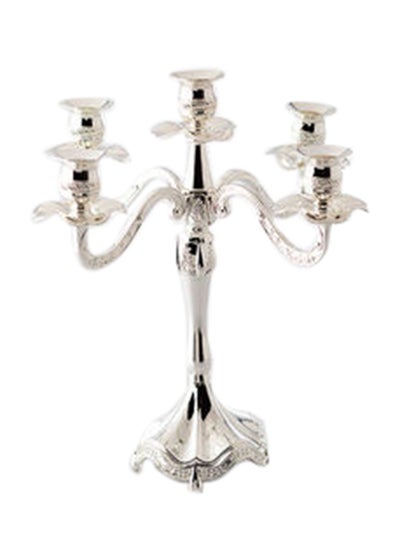 Buy Candle Holder Silver 22x22x30cm in Saudi Arabia