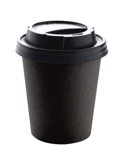 Buy 14-Piece Aldahma Paper Cup Lid Black 355ml in Saudi Arabia