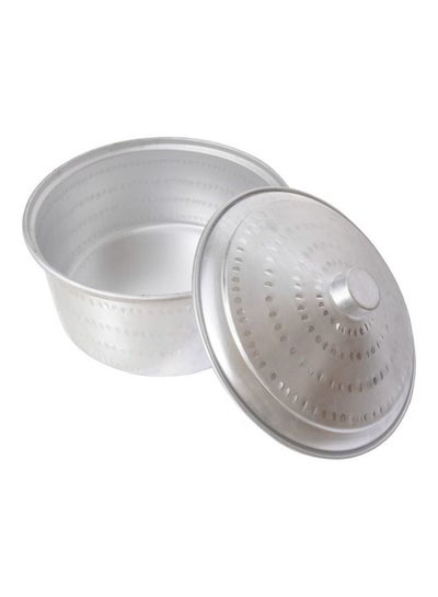 Buy Aluminium Hammered Basrai Tope Cooking Pot Silver 22cm in UAE