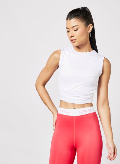 Buy Sports Ruched Top White in Saudi Arabia