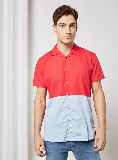 Buy Regular Fit Short Sleeve Shirt Red,Light Blue in UAE