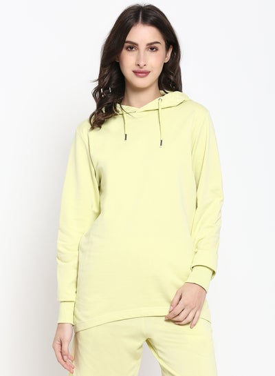 Buy Drawstring Hoodie Yellow in Saudi Arabia