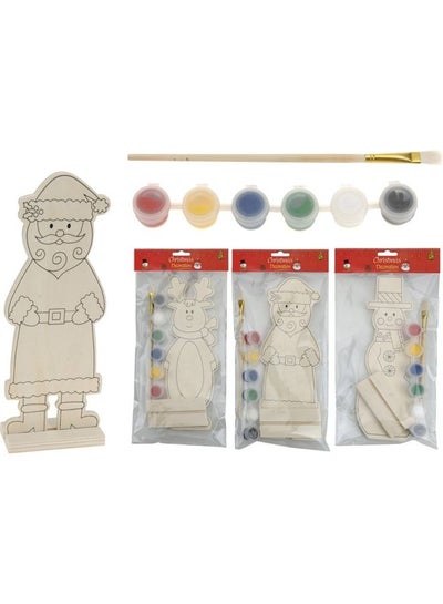 Buy 1-Piece Assorted Christmas Wood With Paint Deco Set Multicolour 43.3x27.5x42.5cm in UAE