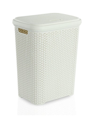 Buy Rattan Laundry Basket Ivory 39x29x50cm in Saudi Arabia