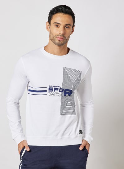 Buy Regular Fit Sweatshirt White in Saudi Arabia