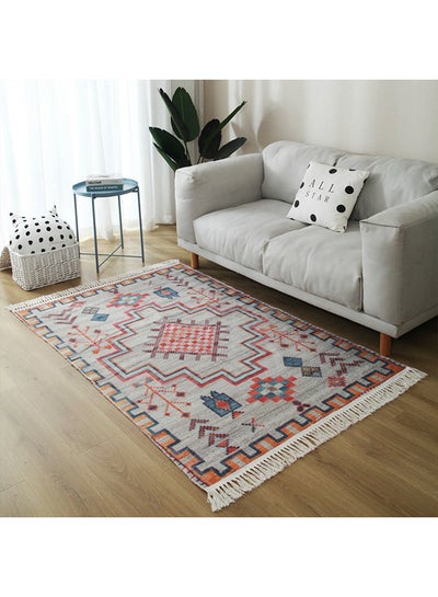 Buy Soft Touch Hand-Woven Cotton Carpet Multicolour 200 X 140cm in UAE