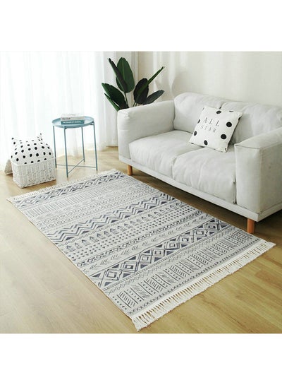 اشتري Soft Touch Hand-Woven Cotton Carpet Grey 200 X 140cm في السعودية