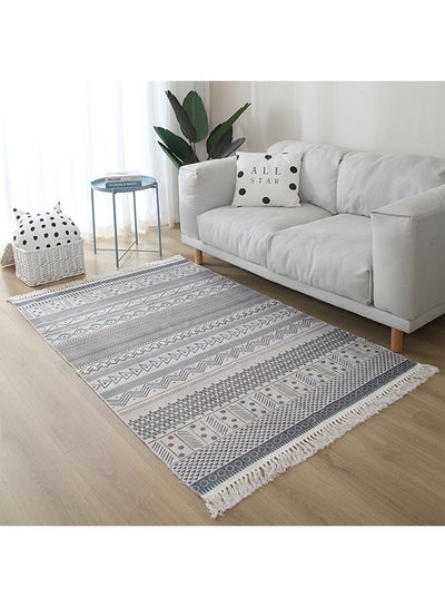 Buy Soft Touch Hand-Woven Cotton Carpet Grey 200 X 140cm in Saudi Arabia