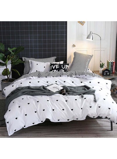 Buy 4-Piece Luxury Bed Duvet Cover Set cotton White 200x230cm in Saudi Arabia