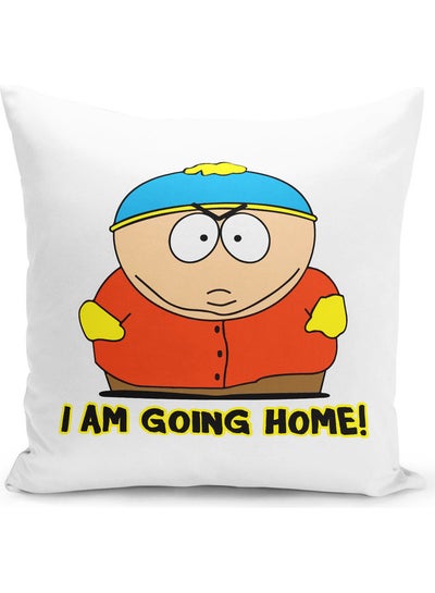 Buy South Park Eric Quote Themed Throw Pillow White/Black/Blue 16x16inch in UAE