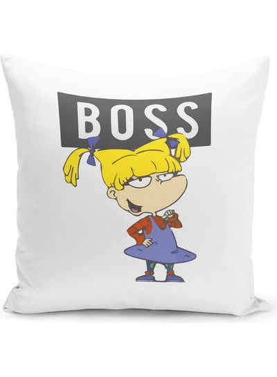 Buy Angelica Pickles Boss Funny Gift Rugrats Themed Throw Pillow White/Red/Yellow 16x16inch in UAE