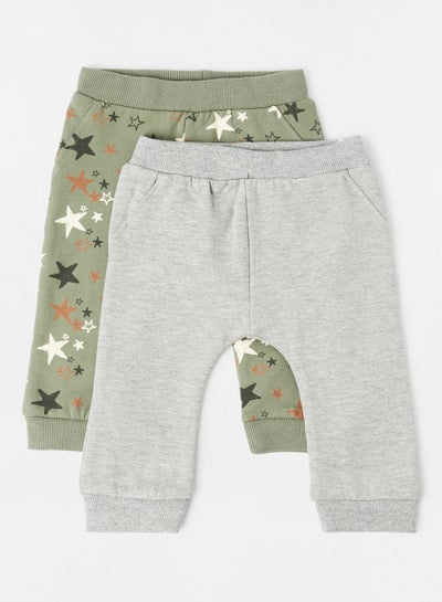 Buy Baby Graphic Joggers (Pack of 2) Multicolour in UAE