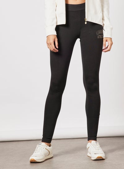 Buy Logo Slim Fit Leggings Black in UAE