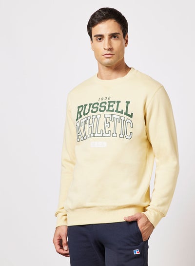 Buy Logo Crew Neck Sweatshirt Yellow in Saudi Arabia