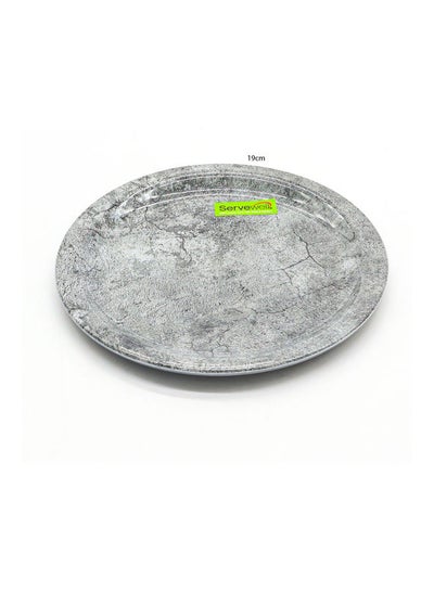 اشتري Designed Plastic Plate Cadet Grey 19cm في الامارات