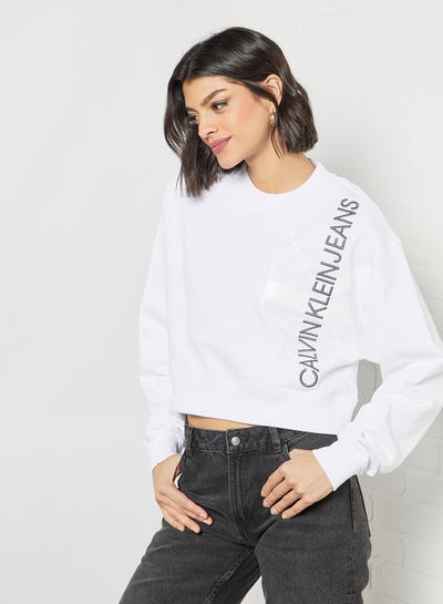 Buy Oversized Organic Cotton Sweatshirt White in UAE