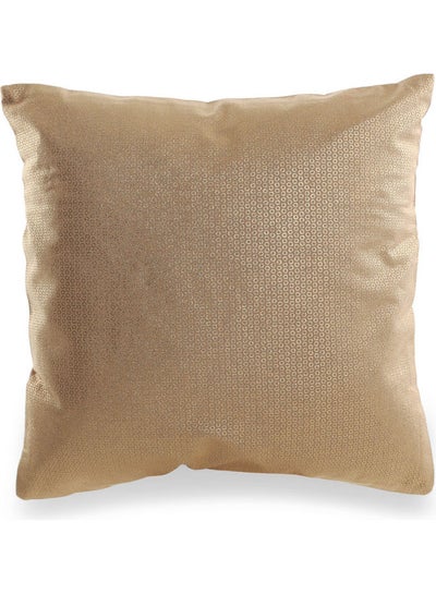 Buy Square Cushion Cover Beige/Gold 40 x 40 x 0.5cm in UAE