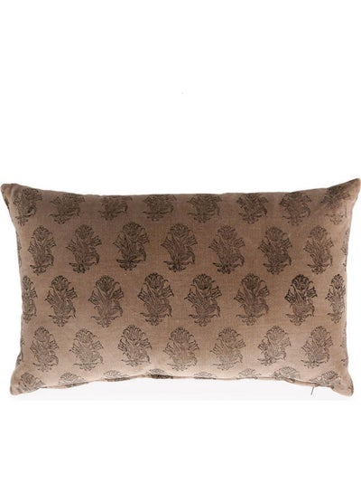 Buy Rose Velvet Cushion Cover cotton Beige 30 x 50cm in UAE