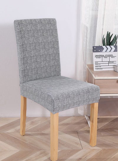 Buy Simple Stretch Chair Cover Black/White 38x38x45cm in Saudi Arabia