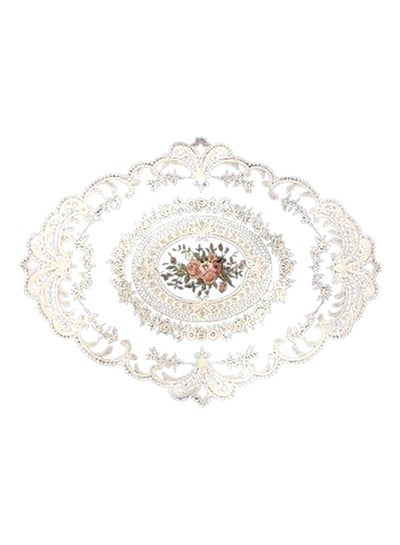 Buy Lace Oval Placemat White 70x45cm in Saudi Arabia
