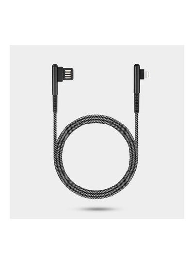 Buy 2.1A Nylon-Braided Lightning to USB Charge & Sync Cable Black in Egypt