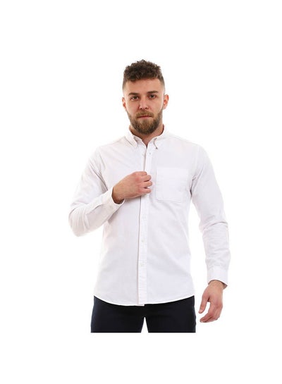 Buy Plain/Basic Long Sleeve Shirt For Men White in Egypt