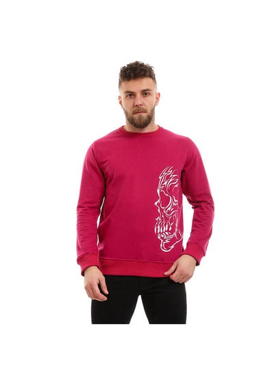 Buy Printed Long Sleeve Sweatshirt For Men Purple in Egypt